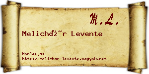Melichár Levente névjegykártya